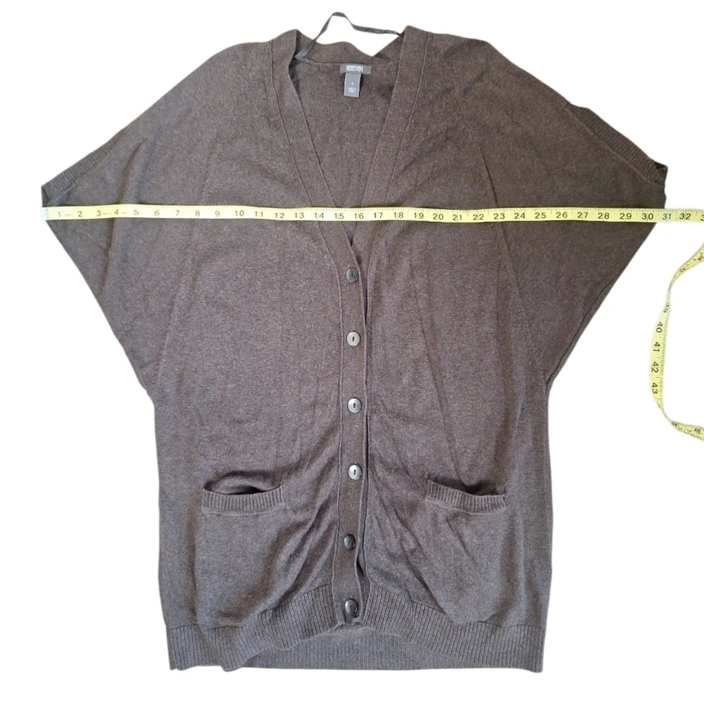 Kenneth Cole Reaction Dark Brown Knit Cardigan Size Small - Picture 10 of 10